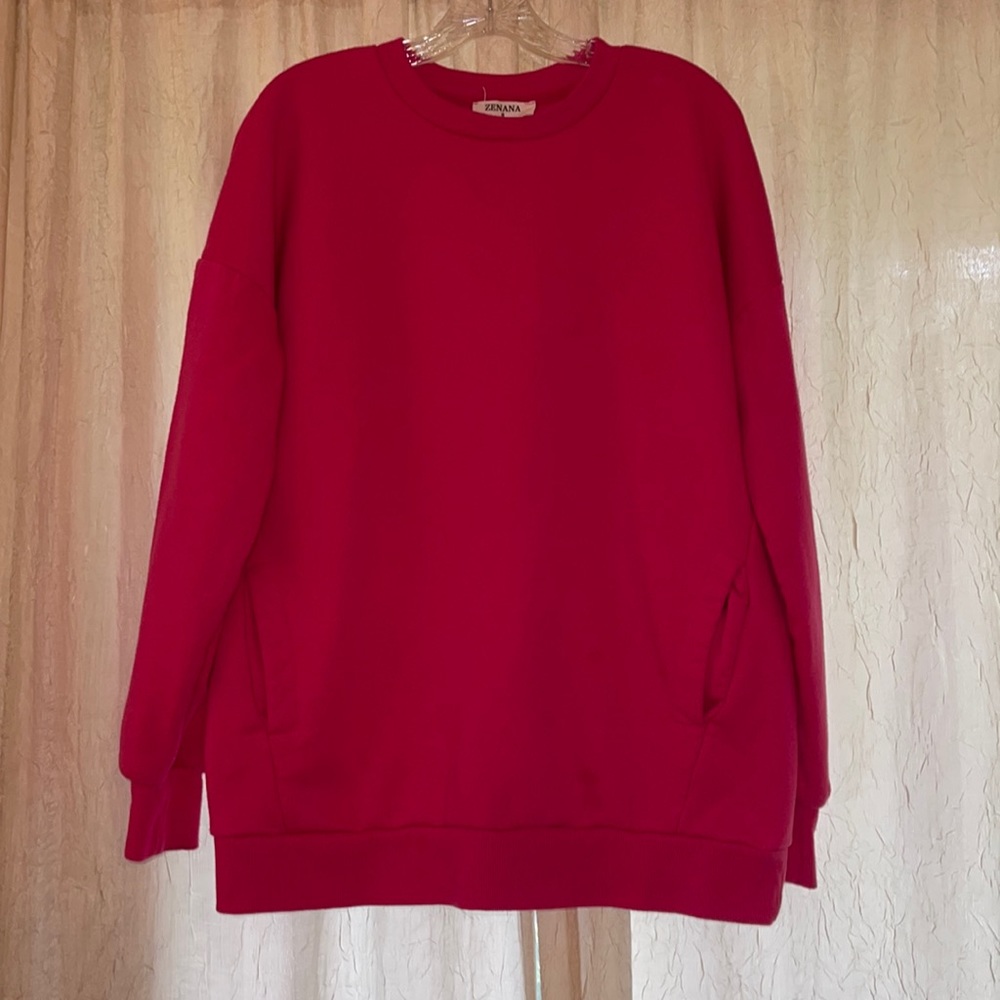 Zenana Sweatshirt w/ Pockets Sz S